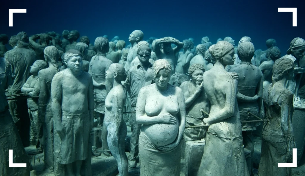 The Silent Evolution Statues in MUSA Cozumel
