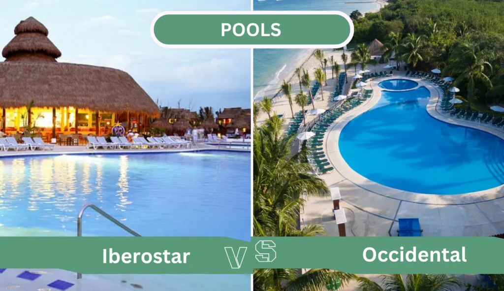 pools of Iberostar vs Occidental Cozumel
